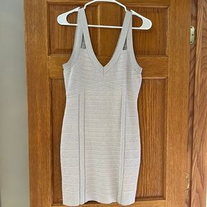 Guess bandage style silver sparkle dress